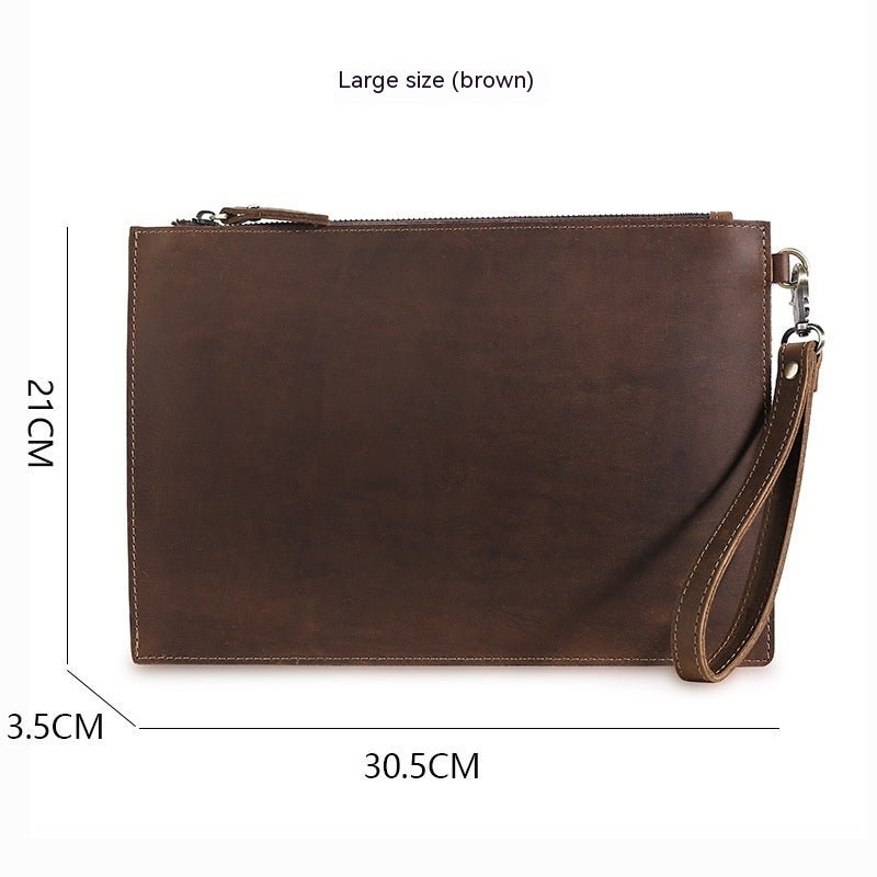 European And American Retro Crazy Horse Leather Men's Clutch - Zambeel
