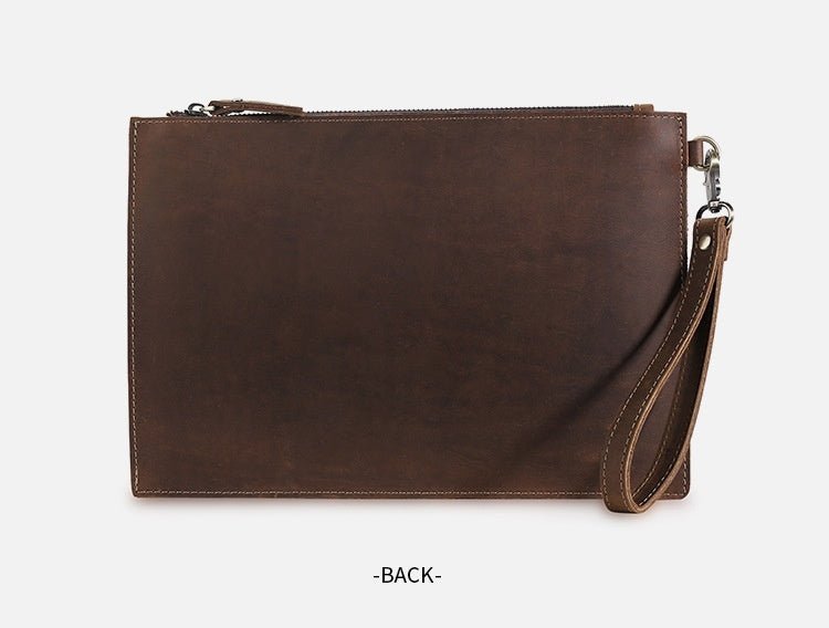 European And American Retro Crazy Horse Leather Men's Clutch - Zambeel