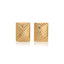 European And American Stainless Steel 18K Gold Rectangular Twill Symmetrical Eye - catching Large Studs Retro - Zambeel