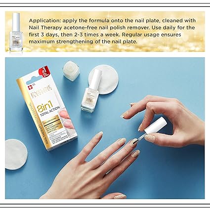 Eveline Cosmetics - 8 - in - 1 Nail Conditioner with Golden Particles (Original) - Zambeel