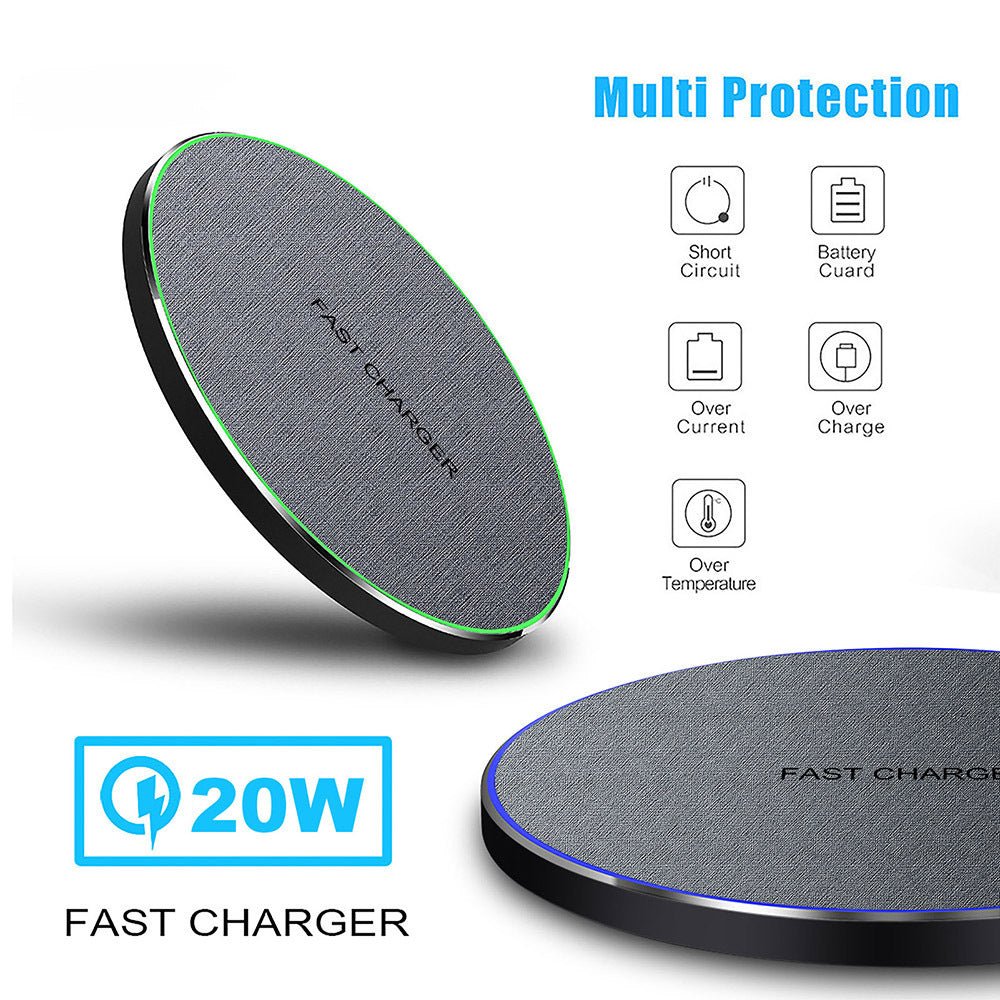 Fabric Disc Wireless Charger 20W Fast Charge - Zambeel