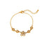 Fashion 18K Gold Plated Stainless Steel Inlaid Zircon Flower Bracelet - Zambeel