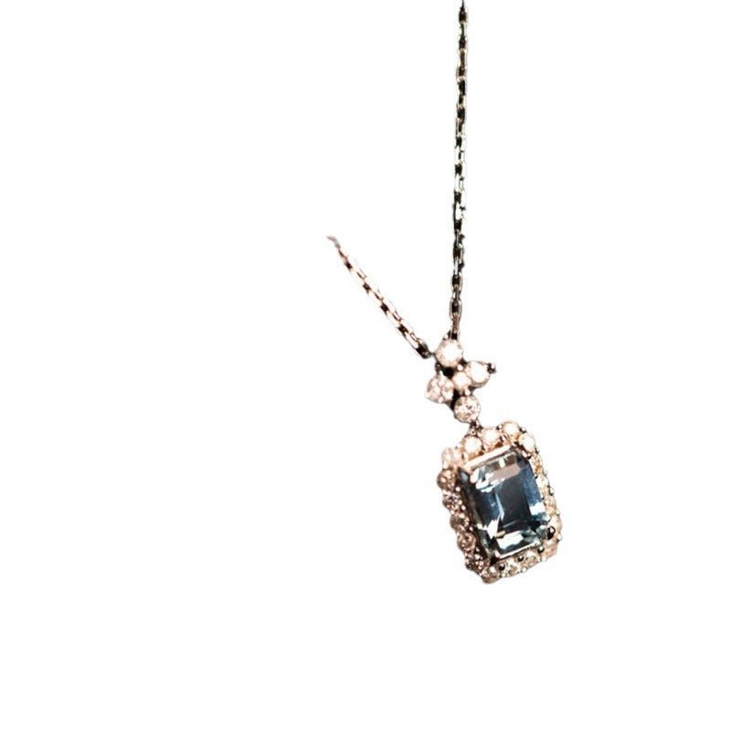 Fashion Aquamarine Necklace Female French Style - Zambeel