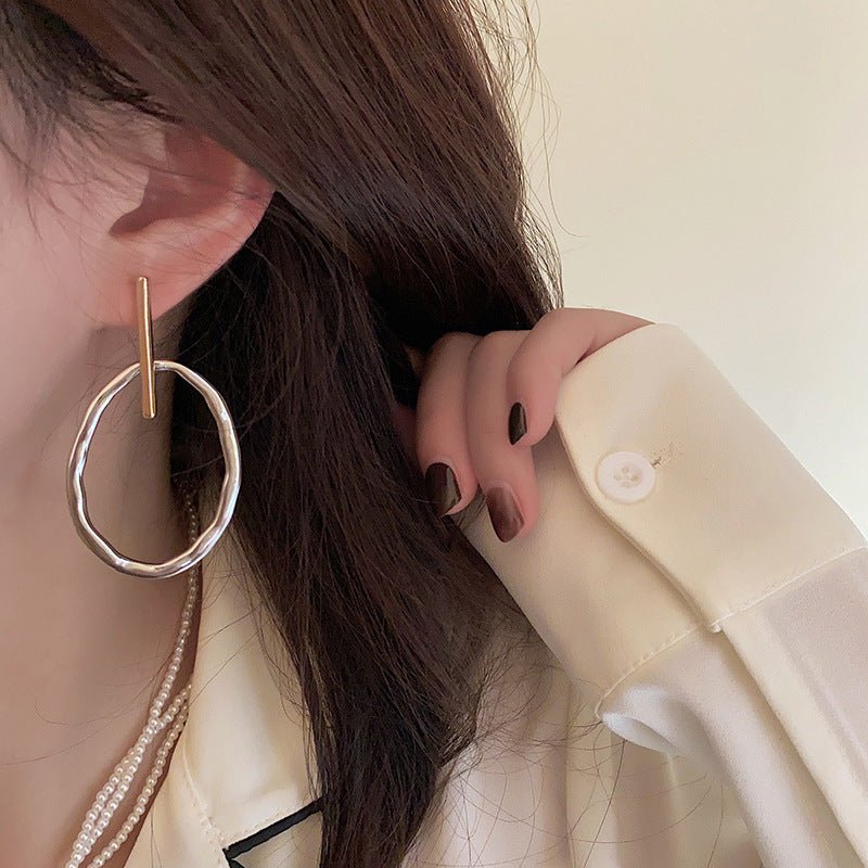 Fashion Color Contrast Oval Earrings Women's Fashion All - match Simple - Zambeel