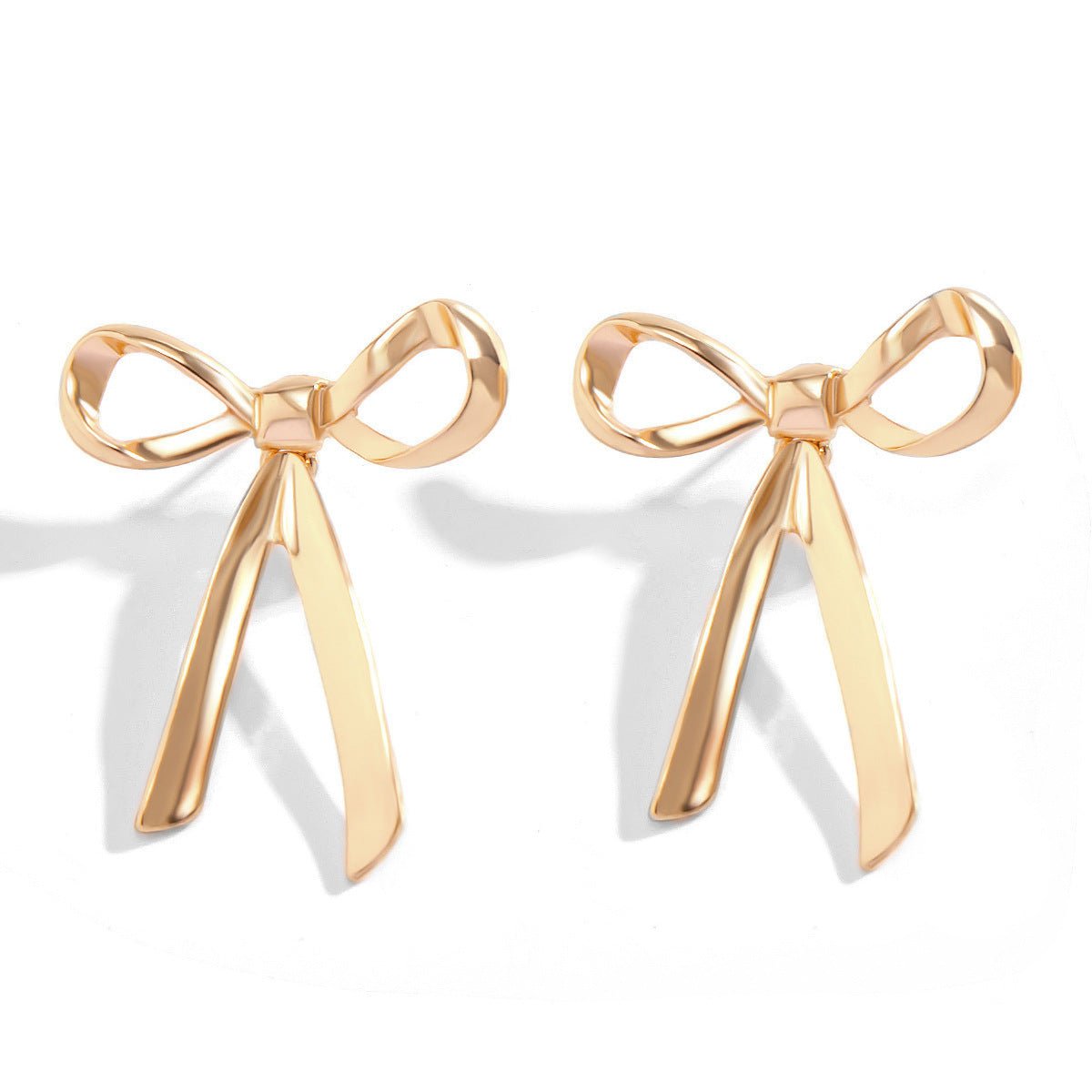 Fashion Personality Metal Bow Stud Earrings - Zambeel