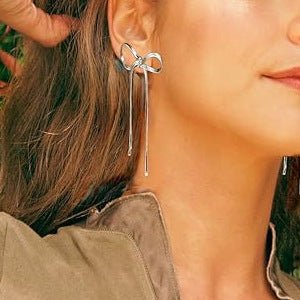 Fashion Personality Metal Bow Stud Earrings - Zambeel