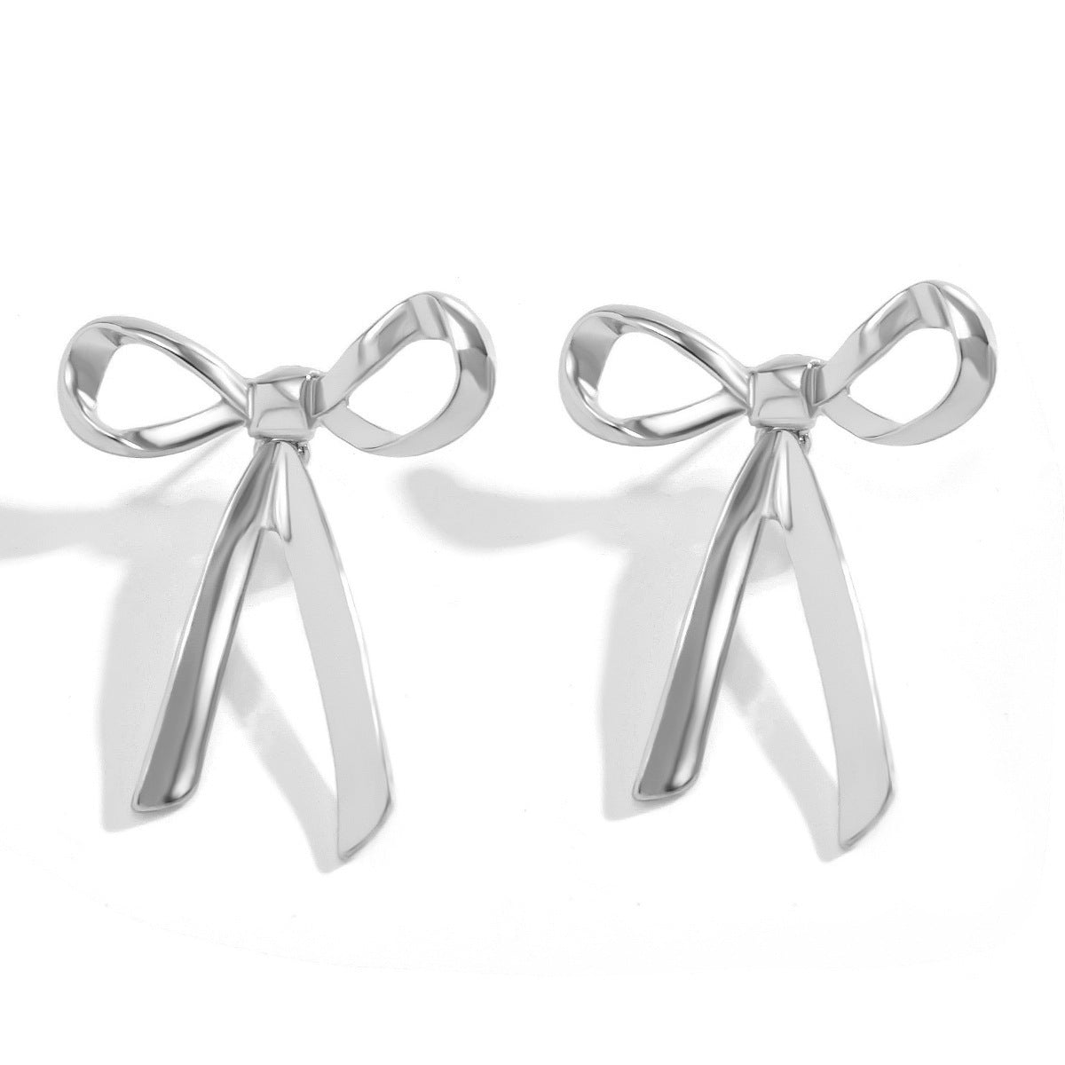 Fashion Personality Metal Bow Stud Earrings - Zambeel