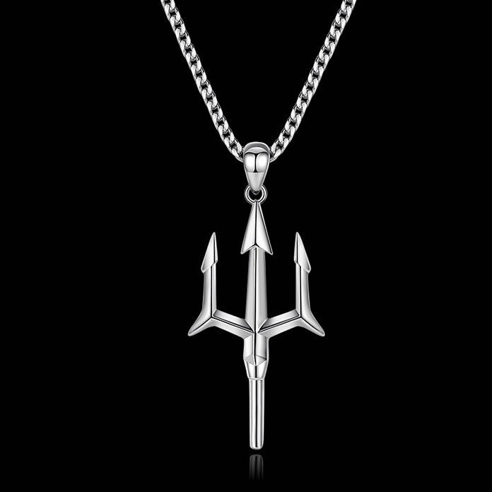 Fashion Stainless Steel Small Trident Necklace Ornament - Zambeel