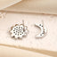 Fashion Sun And Moon Full Diamond Stainless Steel Studs - Zambeel