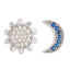 Fashion Sun And Moon Full Diamond Stainless Steel Studs - Zambeel