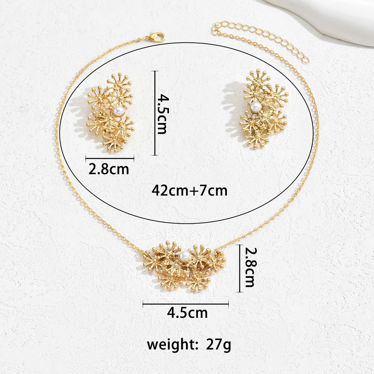 Fashion SUNFLOWER Design Women Necklace Suit - Zambeel