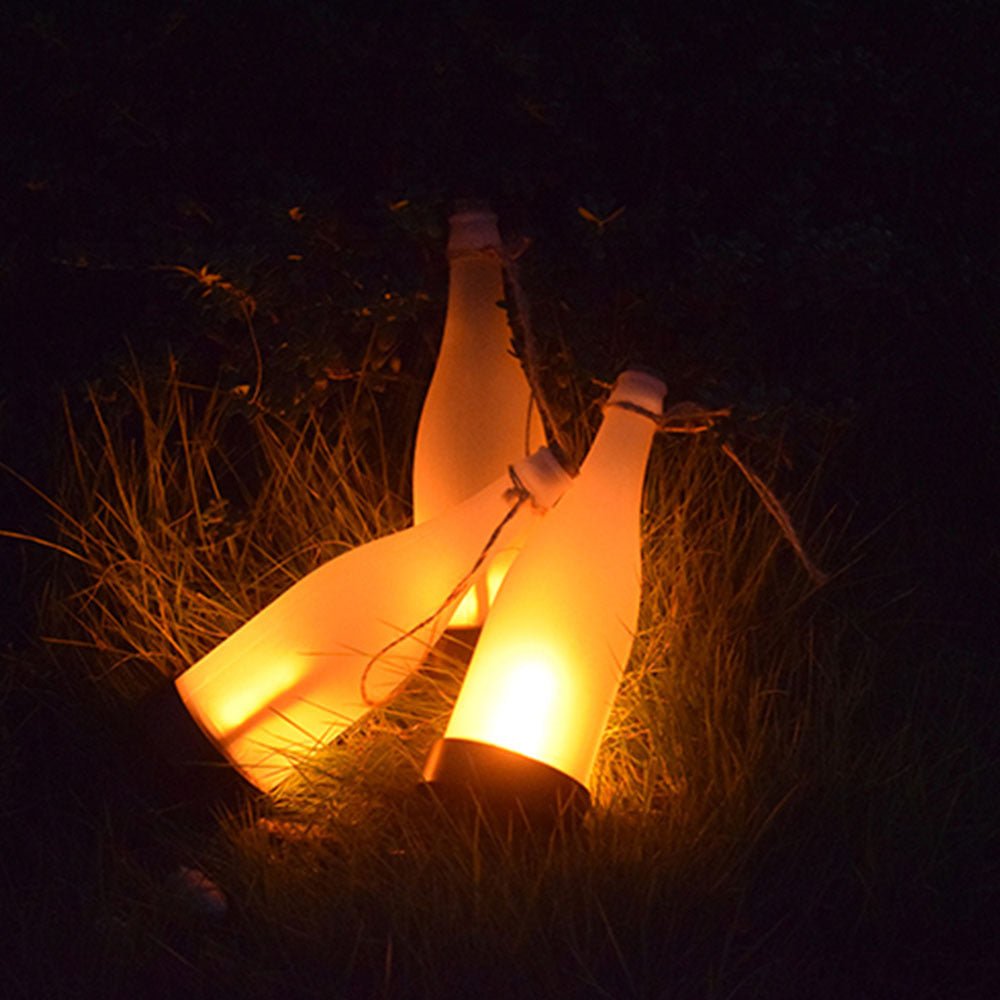 Fashionable New Solar LED Light Wine Bottle Flame Light Outdoor - Zambeel