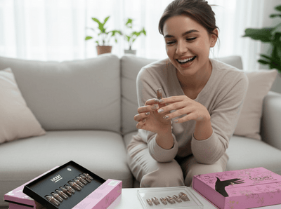 Febble - Burgundy Luxe Gem Nails (Original) - Zambeel