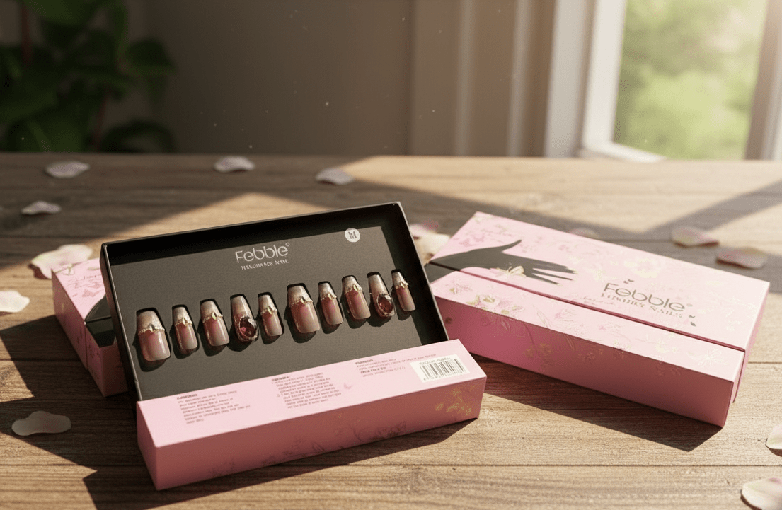 Febble - Burgundy Luxe Gem Nails (Original) - Zambeel