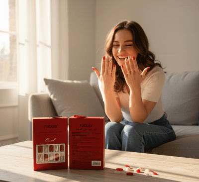 Febble - Classic Red with Gold Accent Press - On Nails (Original) - Zambeel