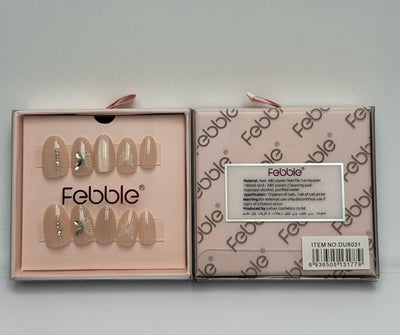 Febble - Crystal Leaf Nude Press - On Nails (Original) - Zambeel