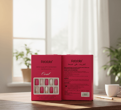 Febble - Hot Pink Sparkle Oval Nails (Original) - Zambeel