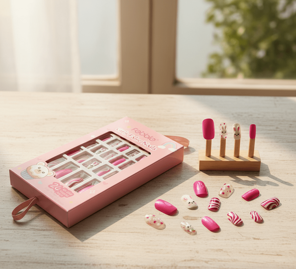 Febble - Kids Pink Bunny False Nails (Original) - Zambeel