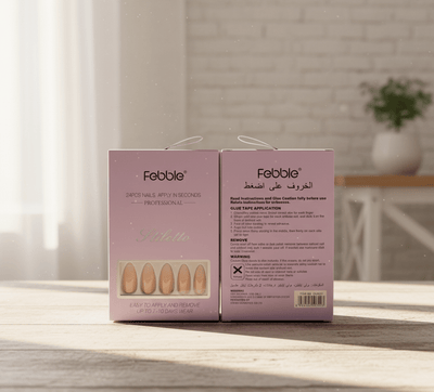 Febble - Nude Silver Wave Oval Nails (Original) - Zambeel