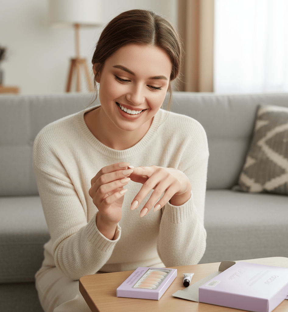 Febble - Nude Silver Wave Oval Nails (Original) - Zambeel