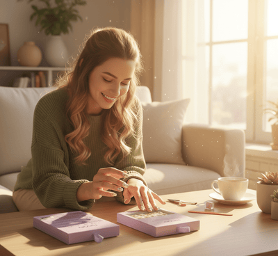 Febble - Oval Soft Nude Sparkle Press - On Nails (Original) - Zambeel