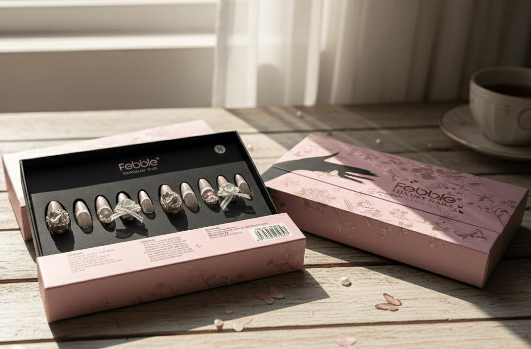 Febble - Pink Butterfly Dream Crystal Nails (Original) - Zambeel