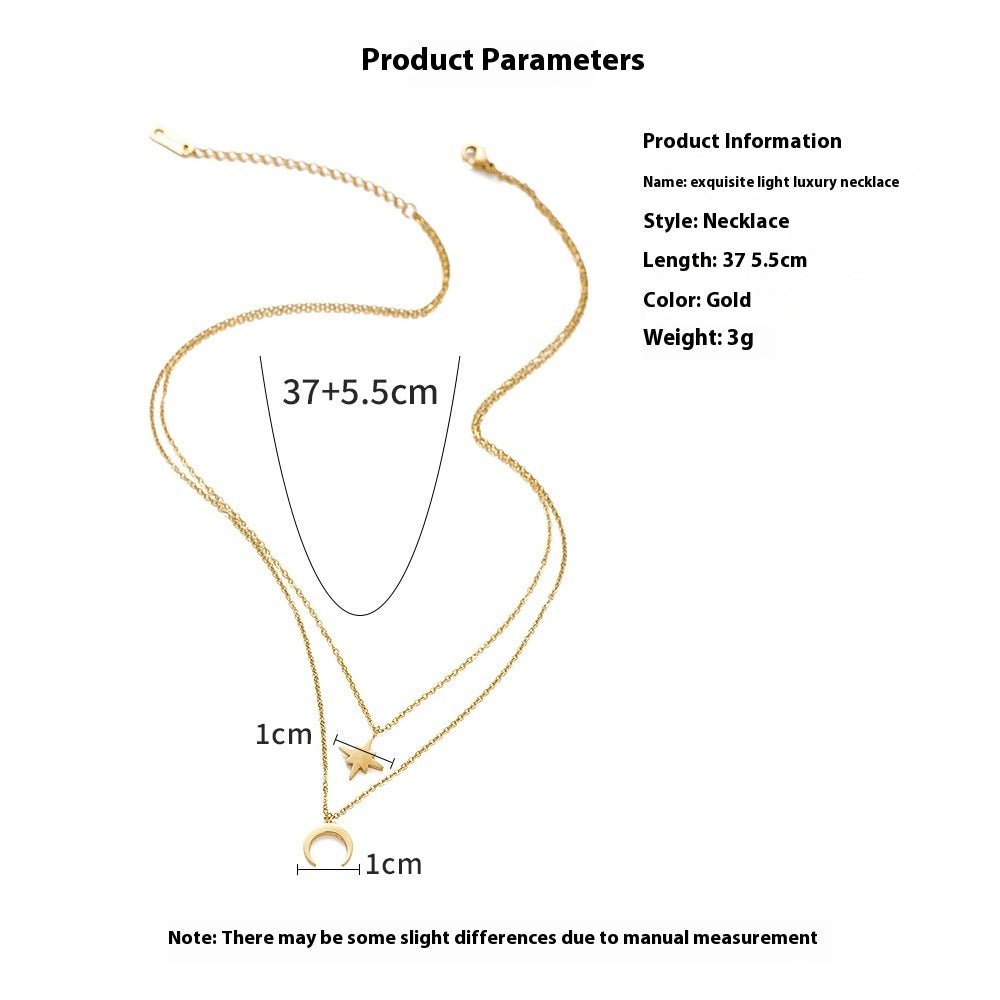 Fine Charm Star European And American Moon Combination Twin Clavicle Chain - Zambeel
