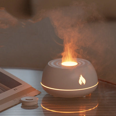Flame Humidifier Aromatherapy Diffuser 7 Colors Light Home Air Humidifier 130ML USB Room Fragrance Essential Oil Diffuser - Zambeel