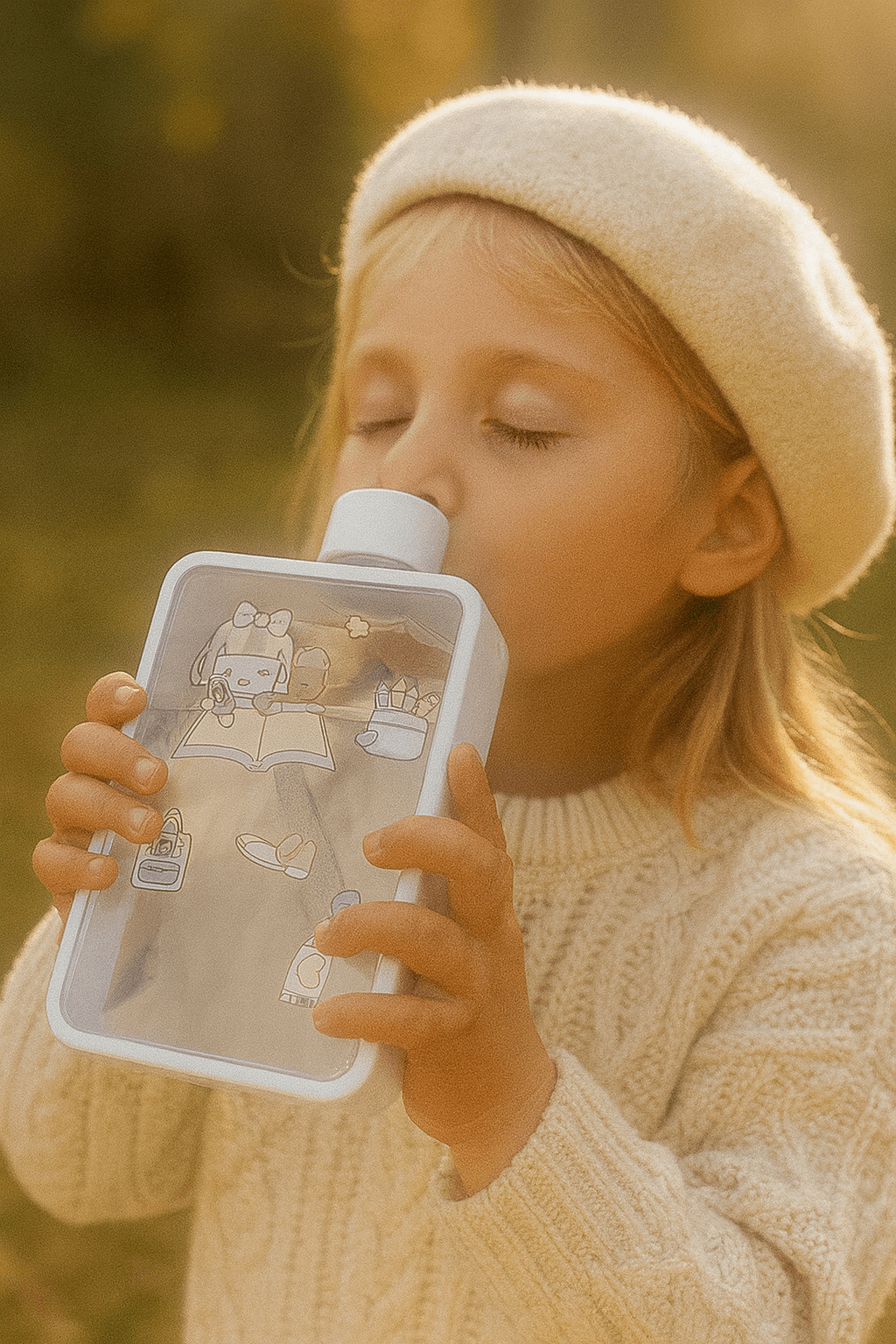 Flat Cartoon Water Bottle - Zambeel