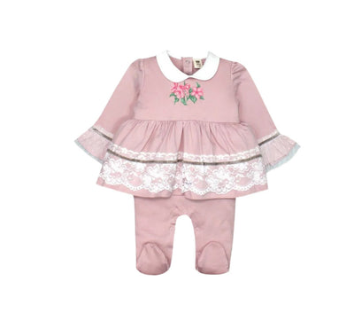 Fleece Frilled Frock With Pajama - Zambeel