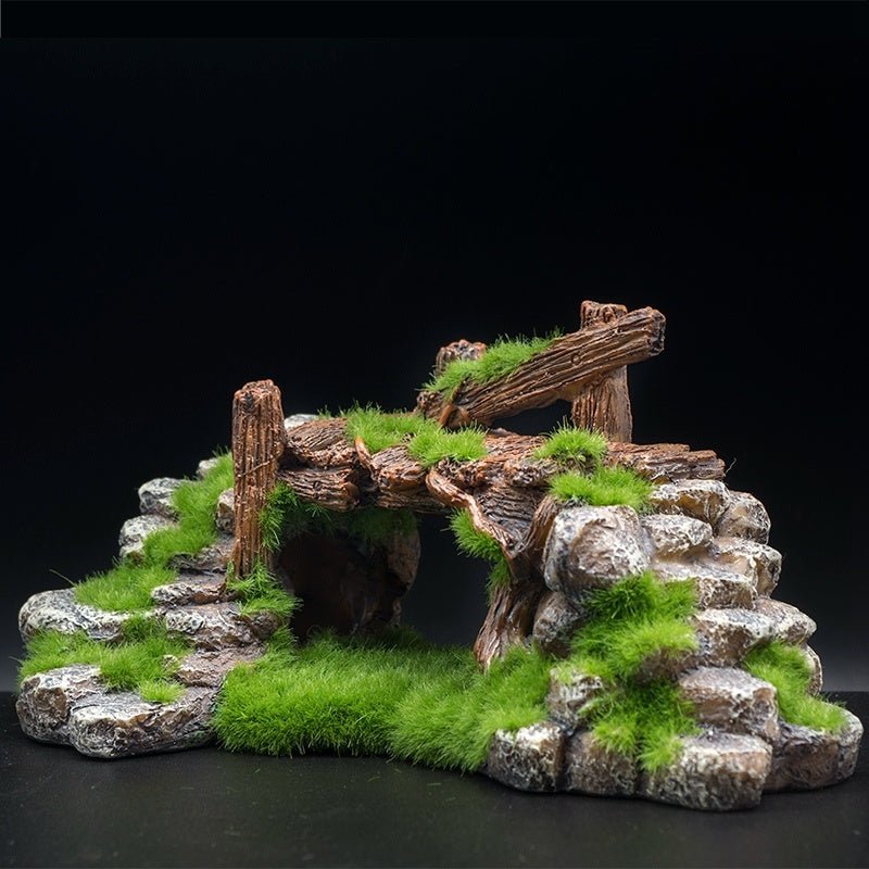 Flocking Resin Aquarium Made Of Landscape Stone Decoration - Zambeel