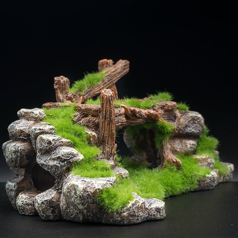 Flocking Resin Aquarium Made Of Landscape Stone Decoration - Zambeel