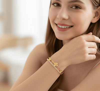 Floral Double - Layer Bangle - Zambeel