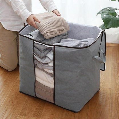 Foldable Clothes Storage Bag with Zipper & Handles - Zambeel