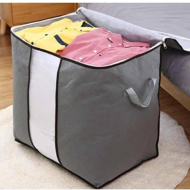 Foldable Clothes Storage Bag with Zipper & Handles - Zambeel