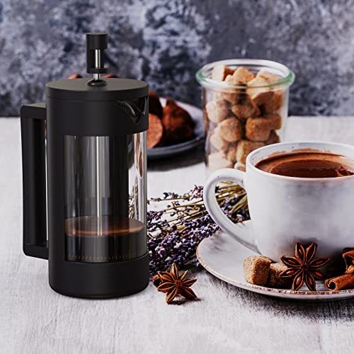 French Press Coffee Maker, Camping Plastic Glass French Coffee Press, Medium Size Tea And Frothed Milk Press,100 Percent BPA Free Prensa Francesa, Rust - Free And Dishwasher Safe,12 Oz & 21 Oz - Zambeel