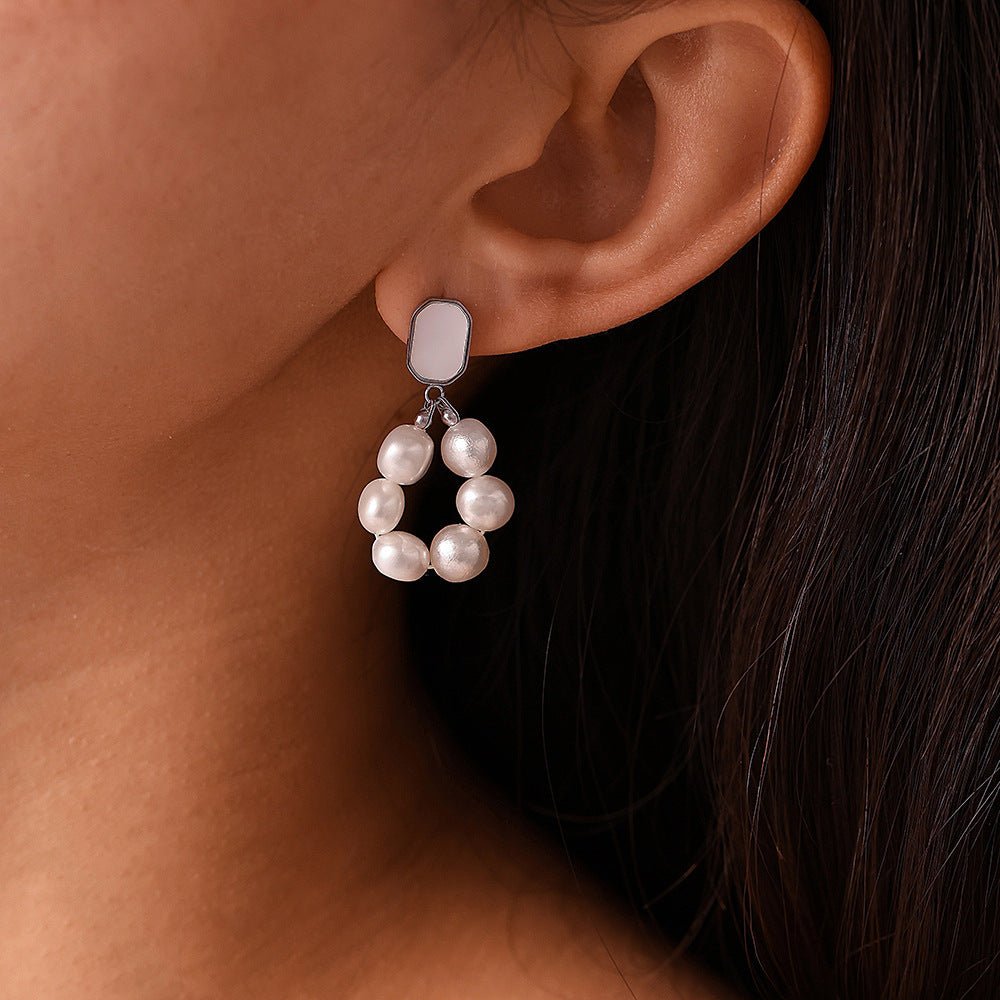 Freshwater Pearl Earrings Women's Light Luxury , Sweet Temperament, Shell Stud Earrings, Earrings - Zambeel