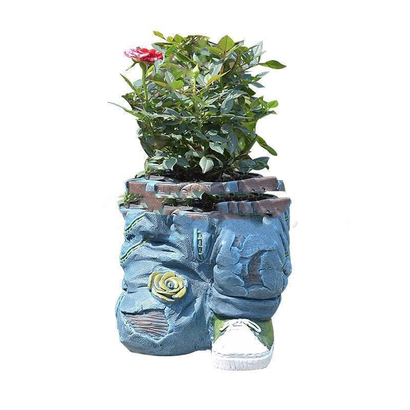 Garden Art Jeans Garden Decoration Flower Pot - Zambeel