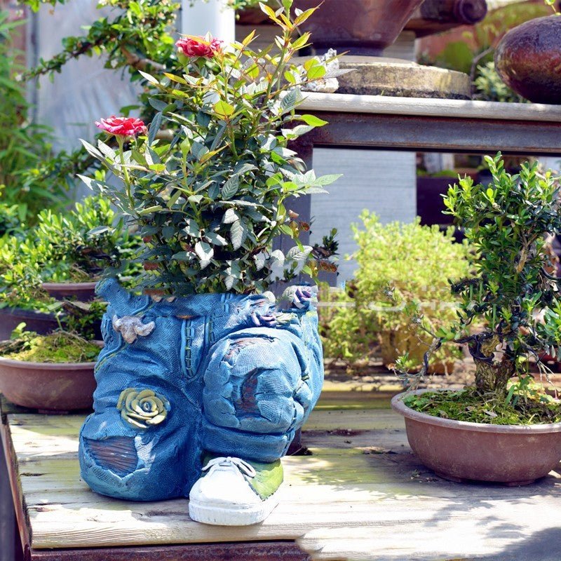 Garden Art Jeans Garden Decoration Flower Pot - Zambeel