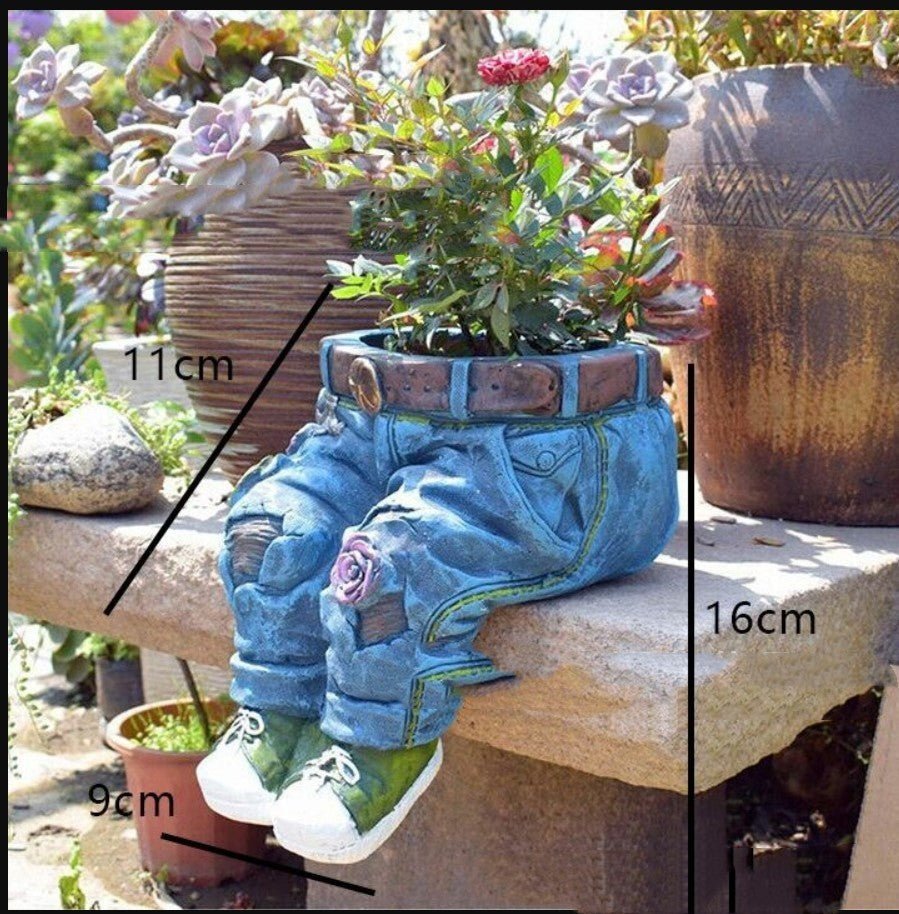 Garden Art Jeans Garden Decoration Flower Pot - Zambeel