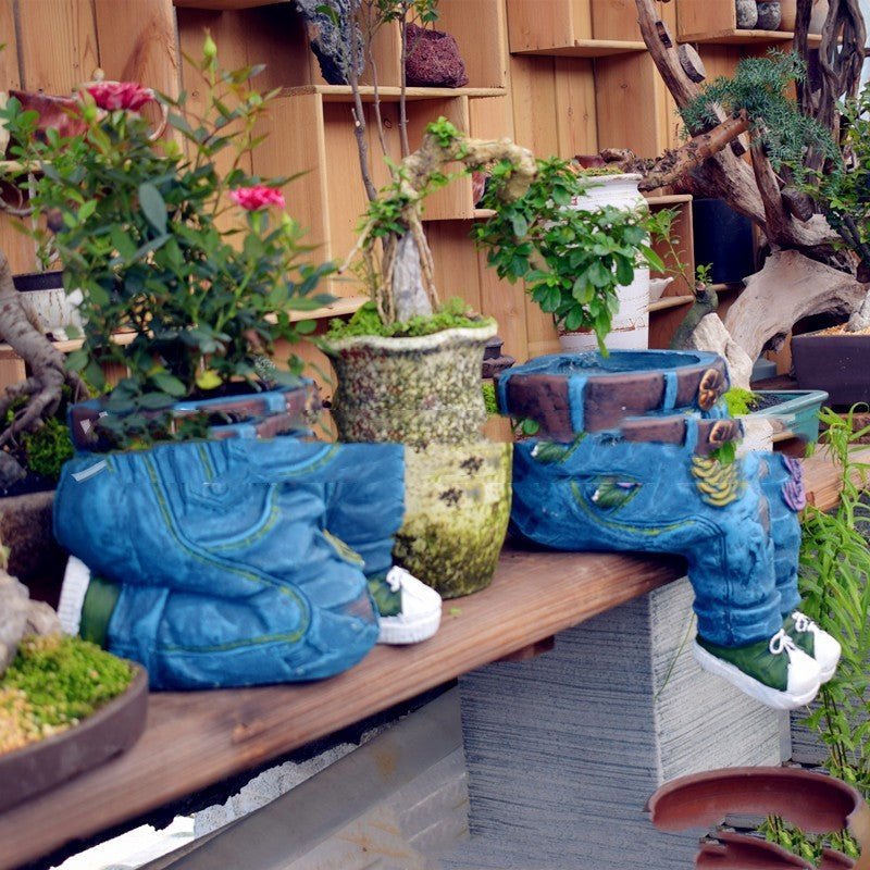 Garden Art Jeans Garden Decoration Flower Pot - Zambeel