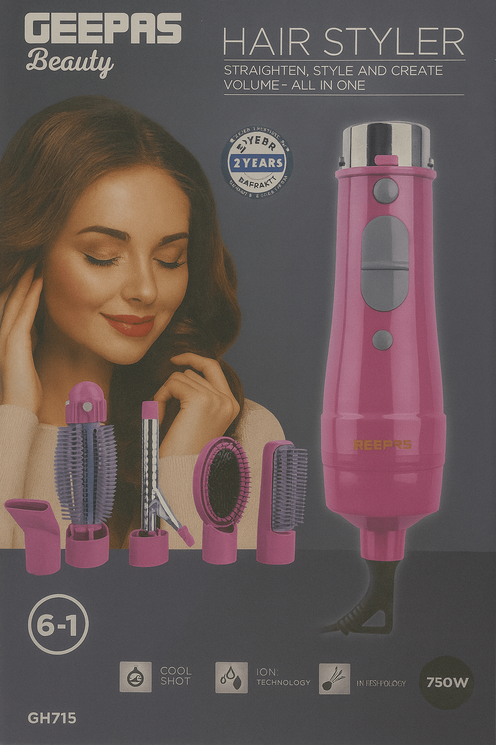 Geepas - 6 - in - 1 Hair Styler © - Zambeel