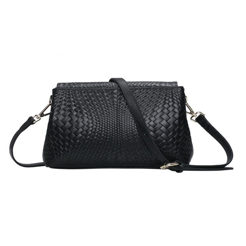 Genuine Leather Women's Woven Bag Crossbody Small Bag Women's Shoulder Messenger Bag - Zambeel