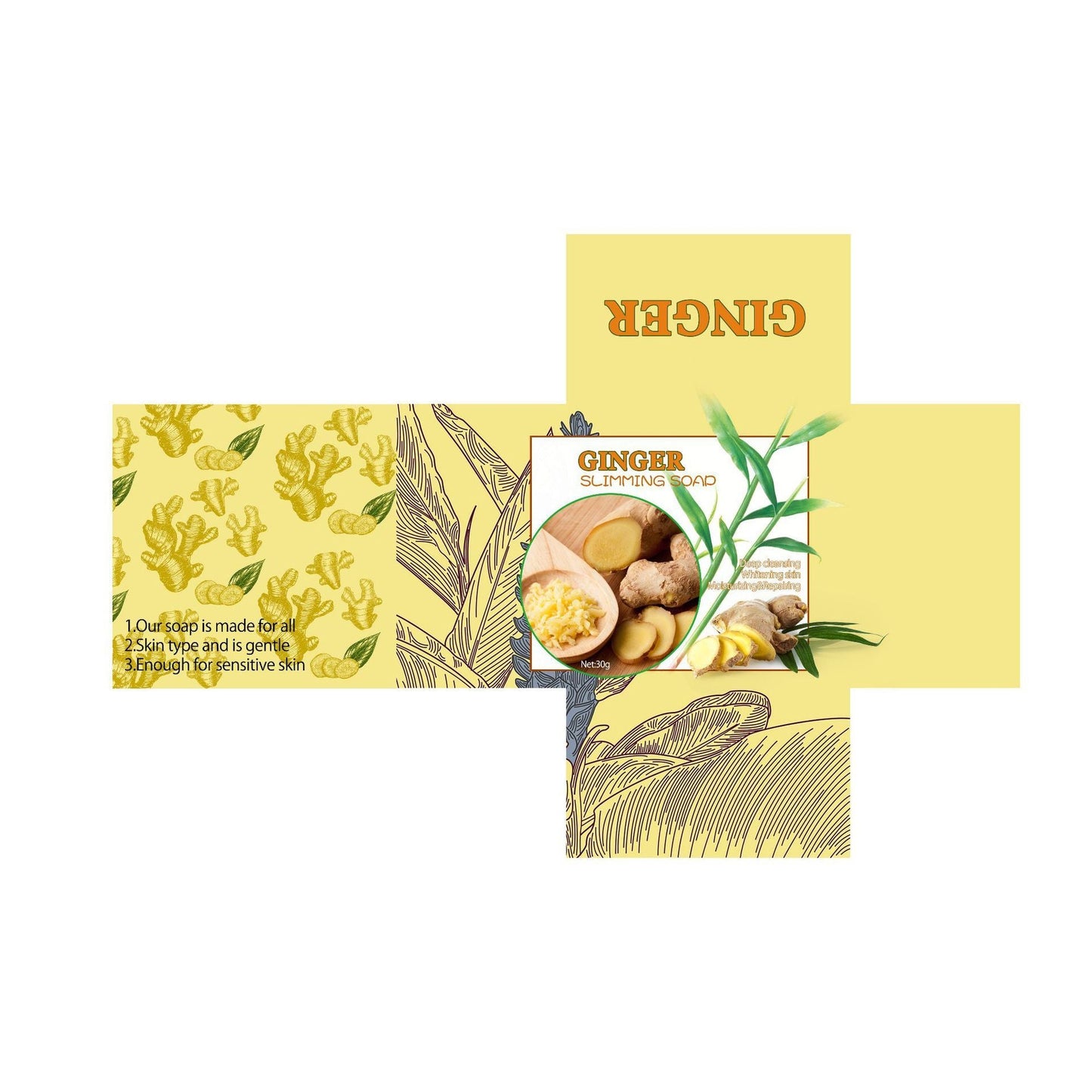 Ginger Pure Handmade Essential Oil Soap For Face Wash And Bath - Zambeel