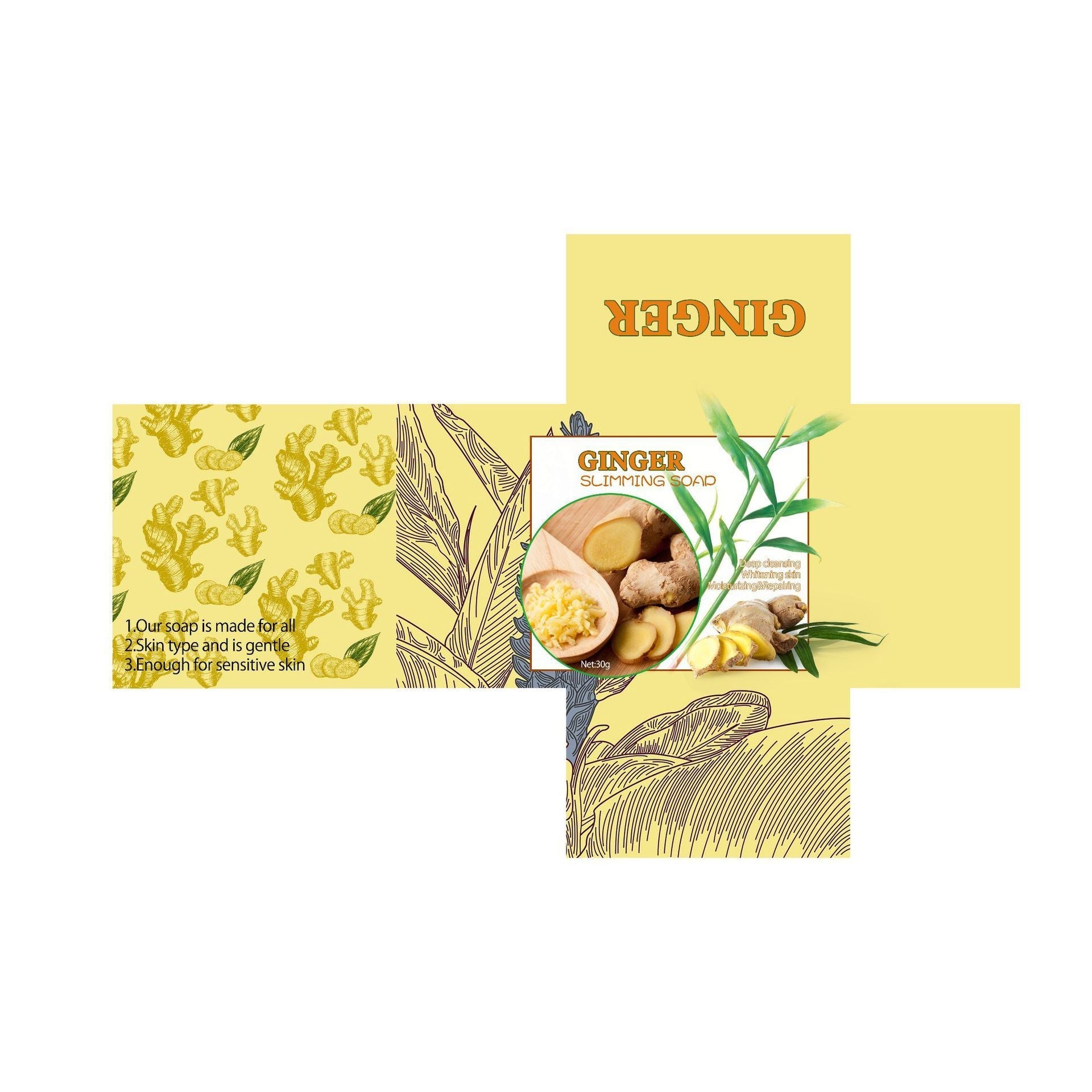 Ginger Pure Handmade Essential Oil Soap For Face Wash And Bath - Zambeel