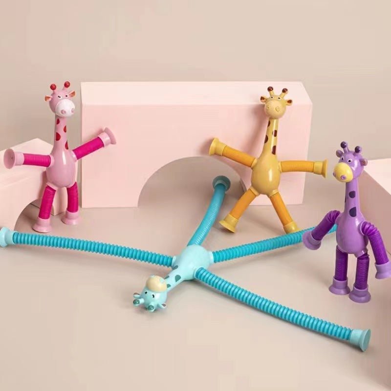 Giraffe Tubes Sensory Toys Novelty Spring Fidget Toy Stretch Tube Stress Relief Toy For Kid Birthday Gift Party Favors - Zambeel