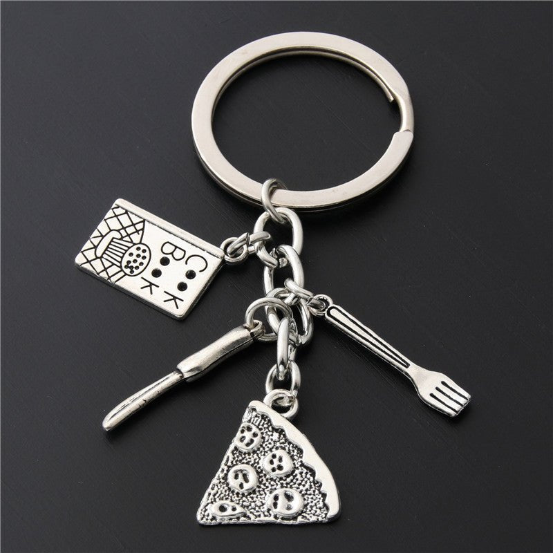 Girl Heart Cake Mold Pizza Keychain Bag Charm - Zambeel