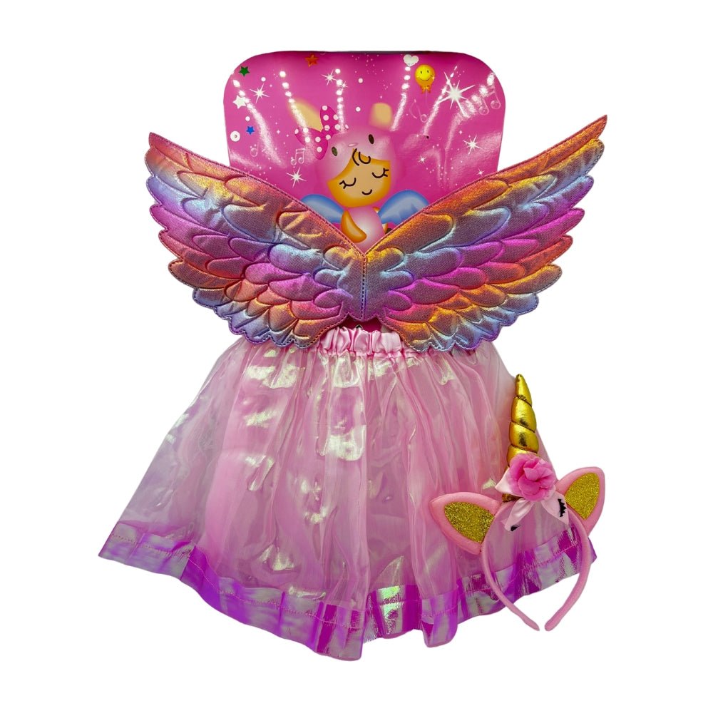 Girls Pink Unicorn Fairy Costume - Zambeel