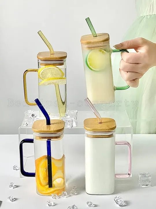 Glass Mug With Bamboo Lid & Straw - Zambeel
