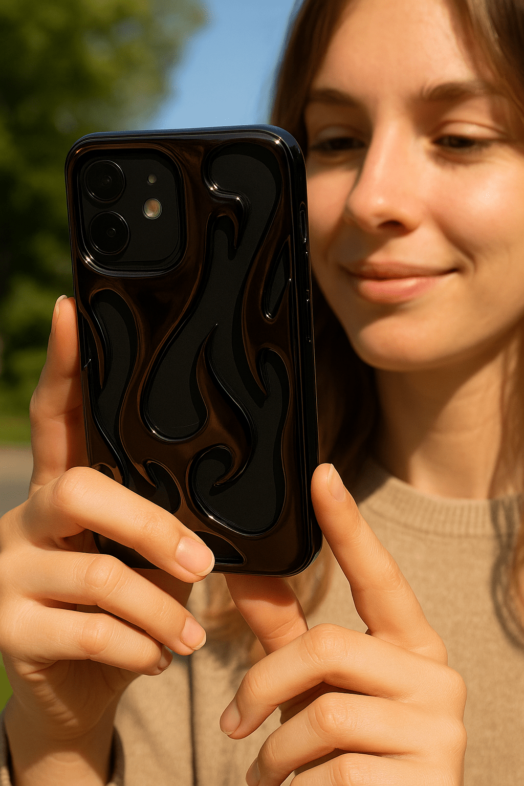 Glossy Flame Cutout Phone Case - Zambeel
